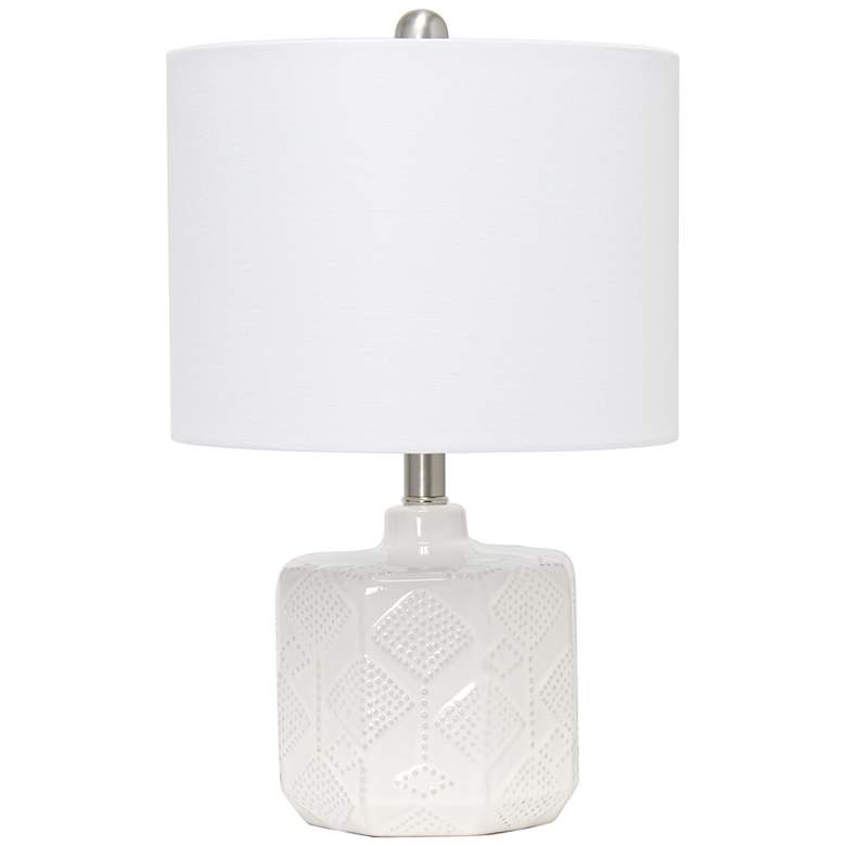 Image 2 Kaia 19 inch High Off-White Ceramic Bedside Accent Table Lamp