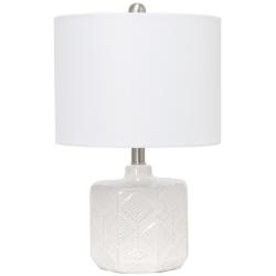 Kaia 19&quot; High Off-White Ceramic Bedside Accent Table Lamp