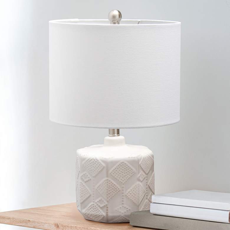 Image 1 Kaia 19" High Off-White Ceramic Bedside Accent Table Lamp