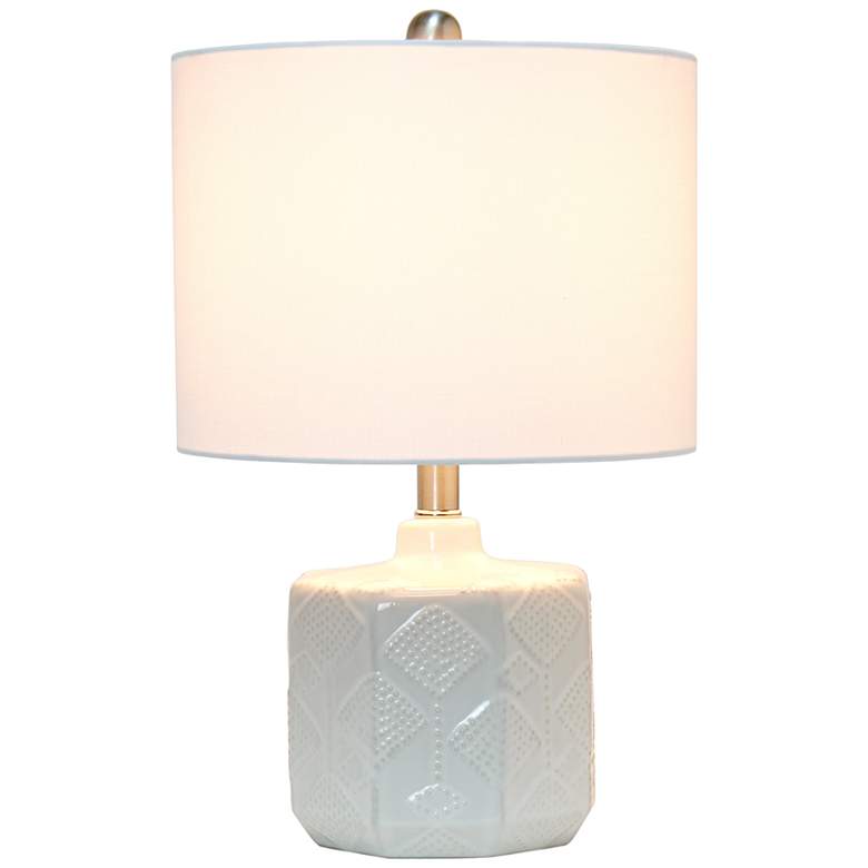 Image 6 Kaia 19 inch High Off-White Ceramic Bedside Accent Table Lamp more views