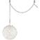 Kaia Frosted Beads 12" Wide Chrome Plug-In Swag Pendant
