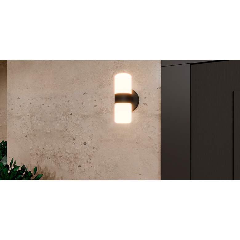 Image 7 Kaia Integrated LED Matte Black Outdoor Wall Lantern more views