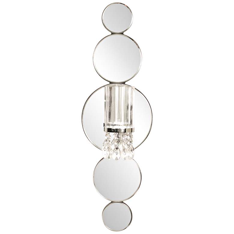 Image 1 Kaia Mirrored Glass Pillar Candle Holder Wall Sconce