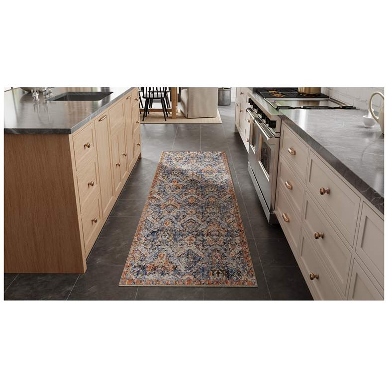 Image 1 Kaia Transitional Floral & Botanical Soft Indoor Blue Area Rug 39HRF
