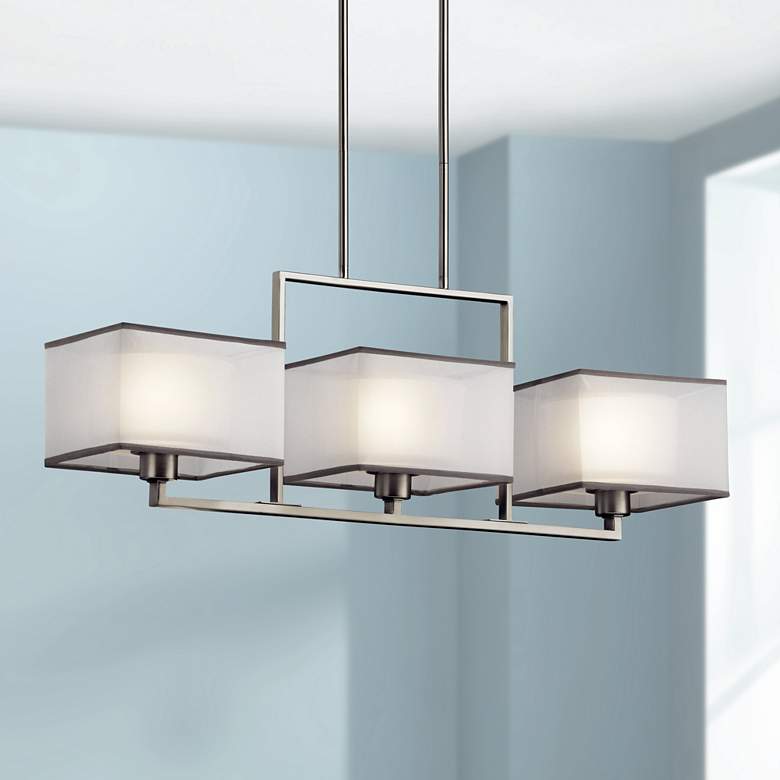 Kailey 36&quot;W Brushed Nickel Kitchen Island Light Chandelier