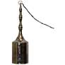 1_Kaili 7"W Black Diamond on Glass with Aluminium Finial Pendant