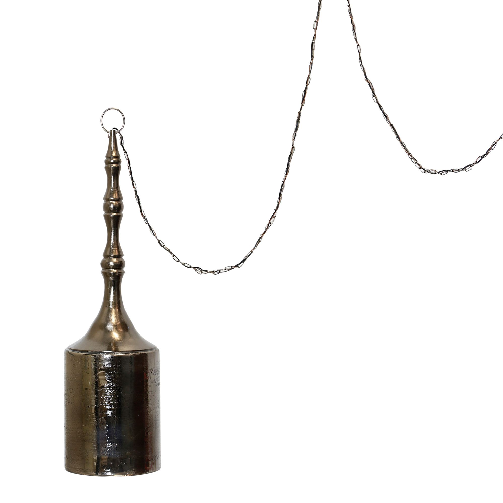 Image 2 Kaili 7"W Black Diamond on Glass with Aluminium Finial Pendant more views