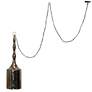3_Kaili 7"W Black Diamond on Glass with Aluminium Finial Pendant more views