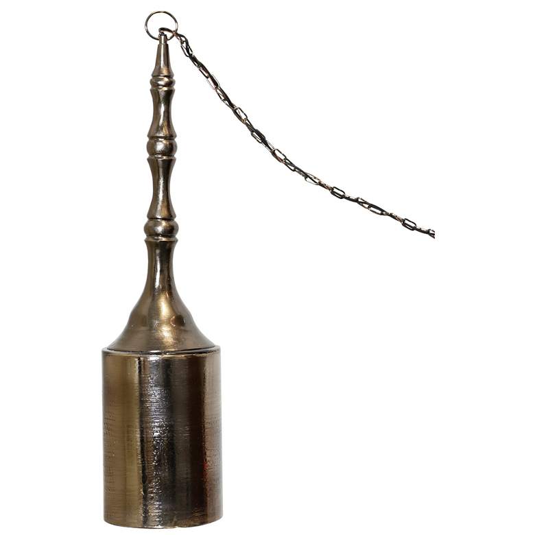 Image 1 Kaili 8"W Black Diamond on Glass with Aluminium Finial Pendant