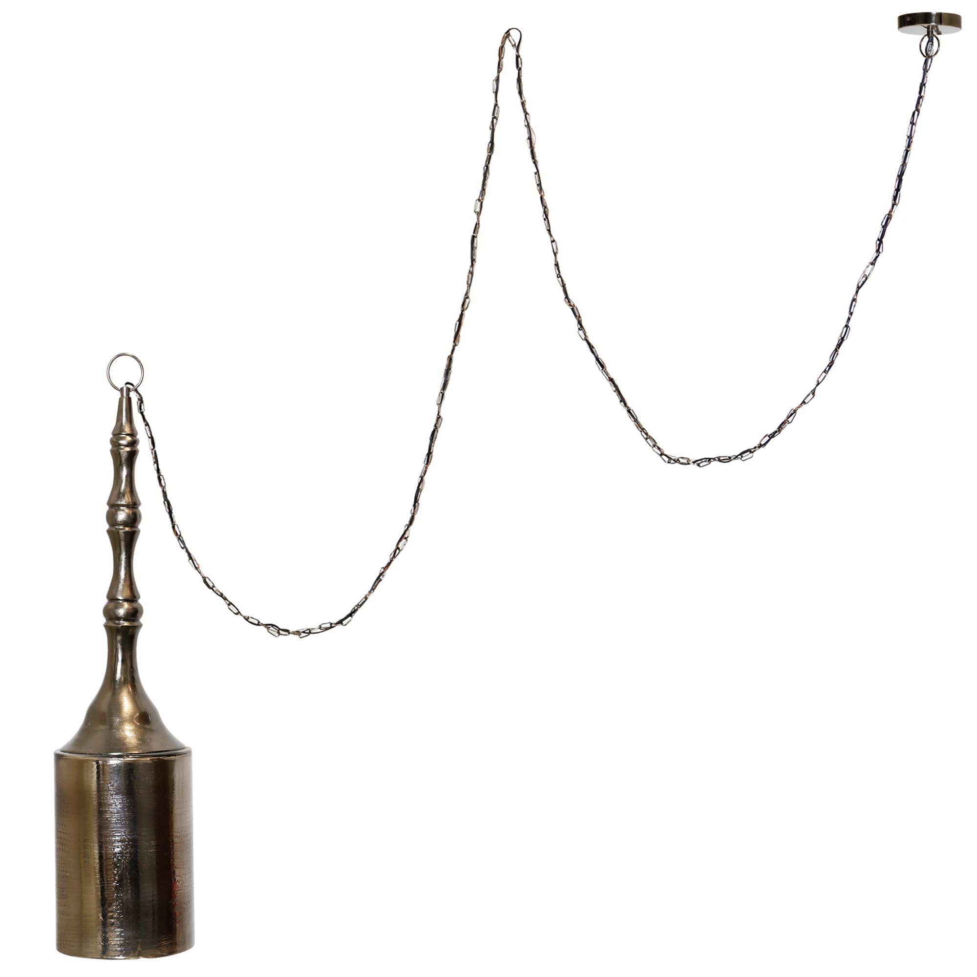 Image 3 Kaili 8"W Black Diamond on Glass with Aluminium Finial Pendant more views