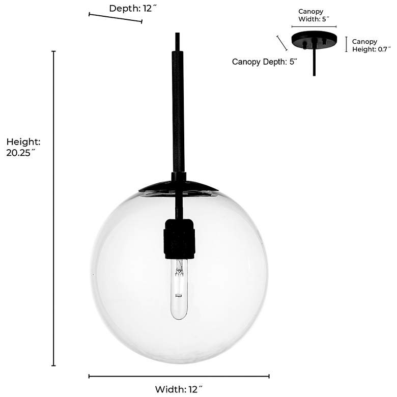 Image 7 Kairo 12" Wide 1-Light Pendant in Matte Black more views