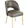 Kais Gray Faux Leather and Gold Legs Dining Chair