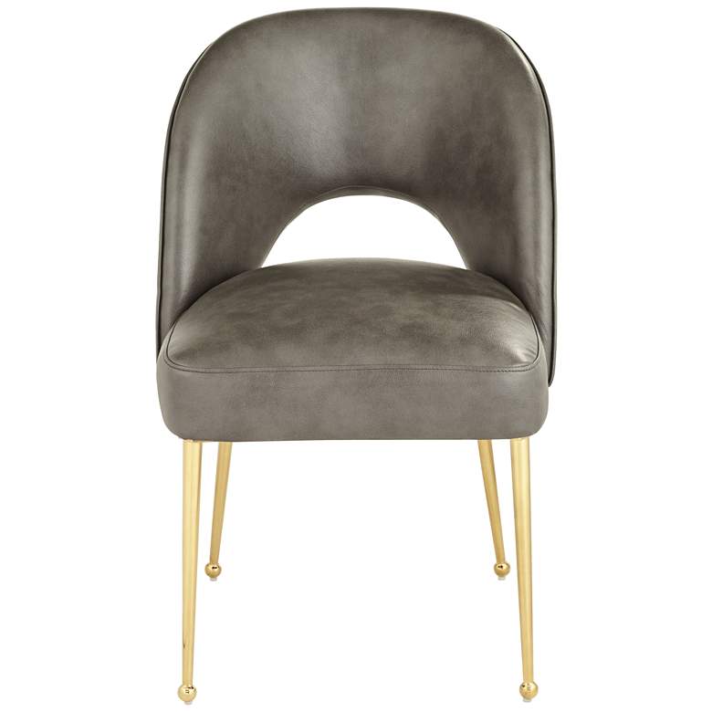 Image 7 Kais Gray Faux Leather and Gold Legs Dining Chair more views