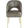Kais Gray Faux Leather and Gold Legs Dining Chair in scene