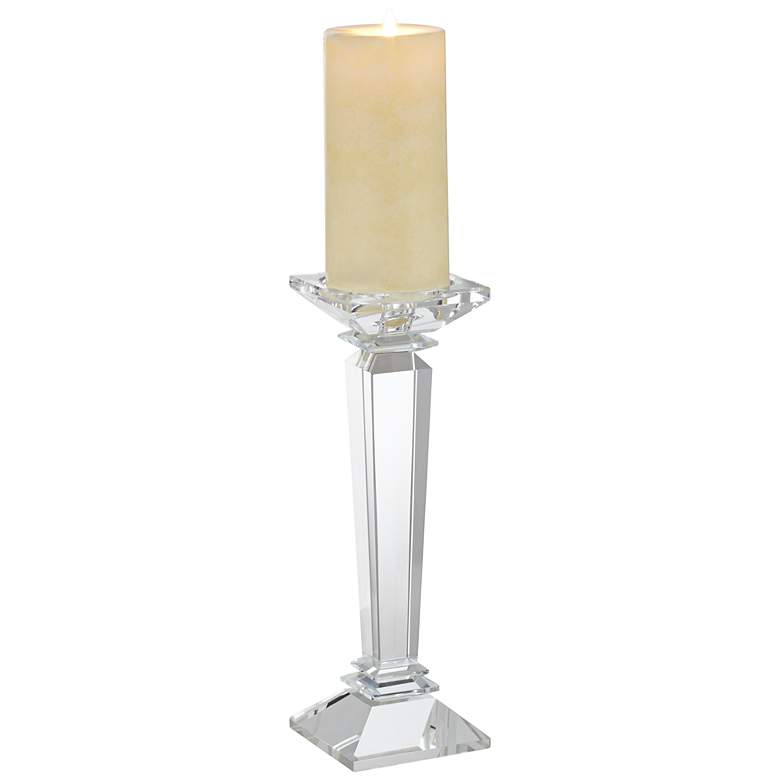 Image 1 Kaitlyn 11 1/4 inch High Crystal Pillar Candle Holder