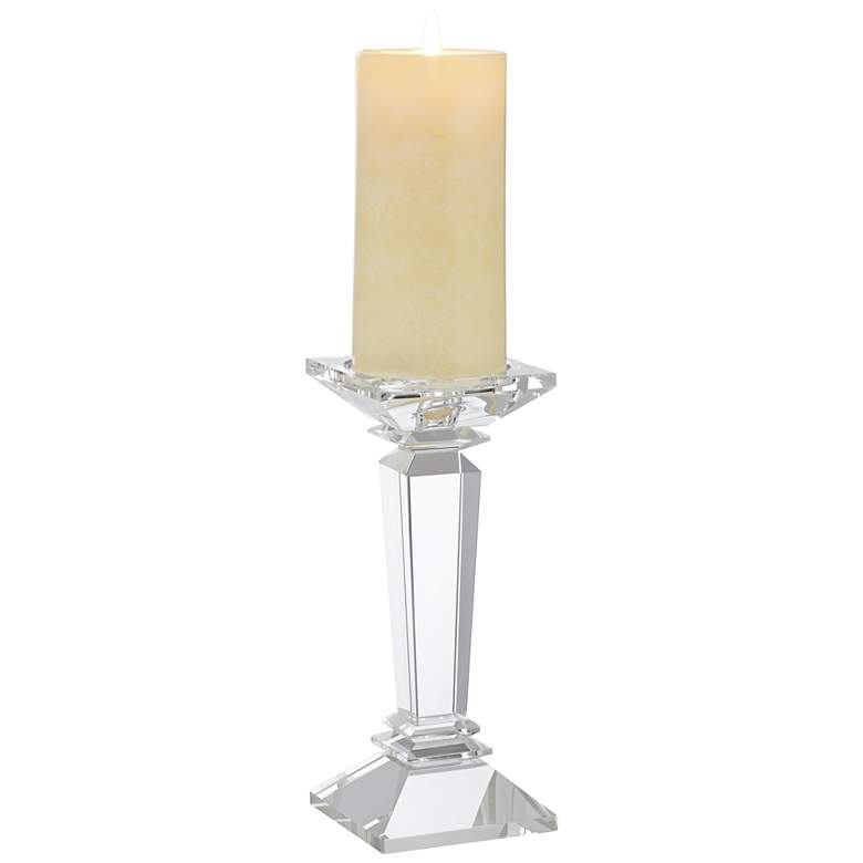 Image 1 Kaitlyn 8 3/4 inch High Crystal Pillar Candle Holder
