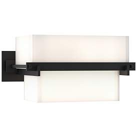 Image1 of Kakomi 5" High Wide Black Sconce With Opal Glass Shade