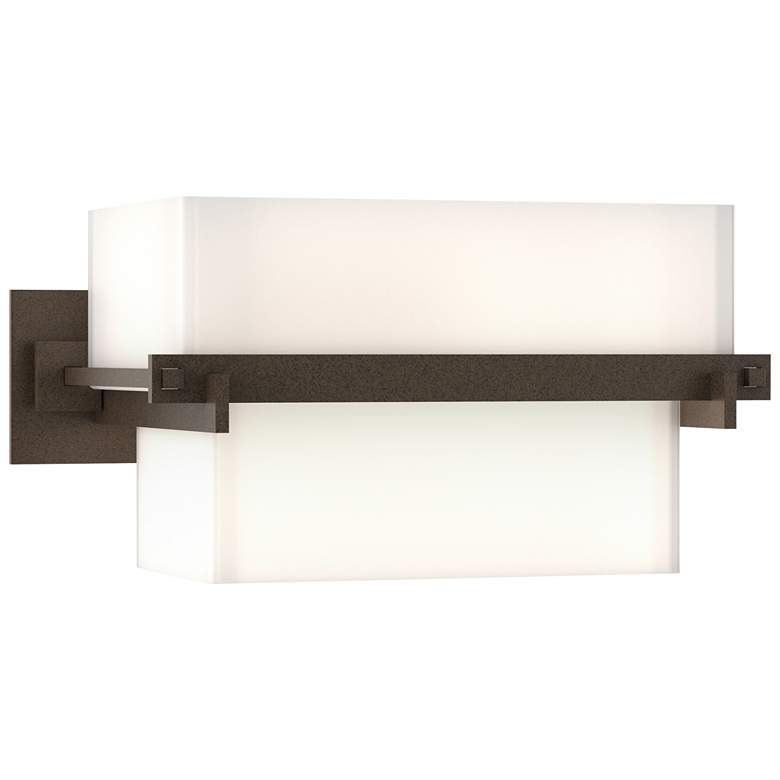 Image 1 Kakomi 5" High Wide Bronze Sconce With Opal Glass Shade