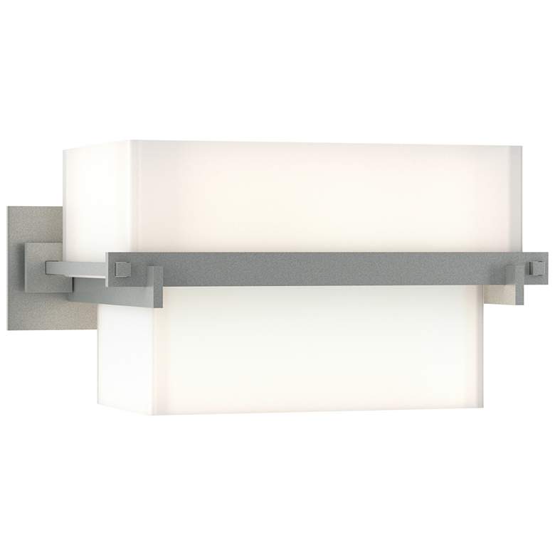 Image 1 Kakomi 5" High Wide Vintage Platinum Sconce With Opal Glass Shade