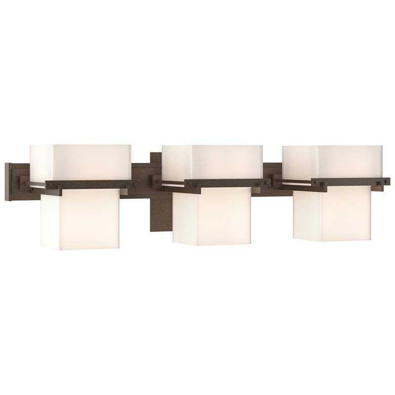 Image 1 Kakomi 6" High 3 Light Bronze Sconce With Opal Glass Shade
