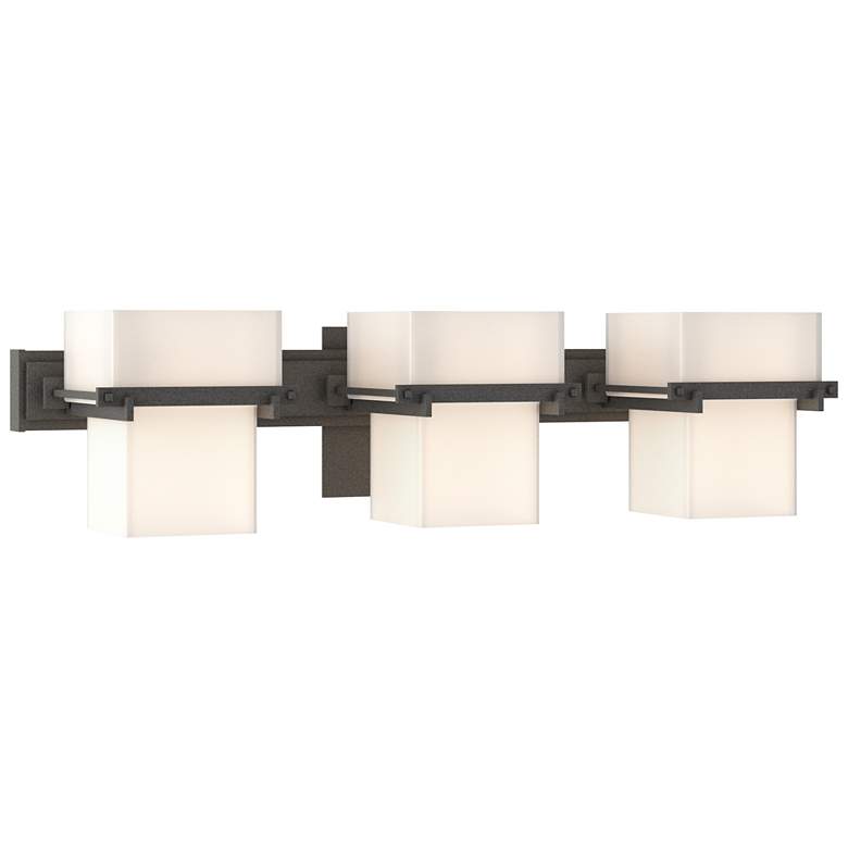 Image 1 Kakomi 6" High 3 Light Natural Iron Sconce With Opal Glass Shade