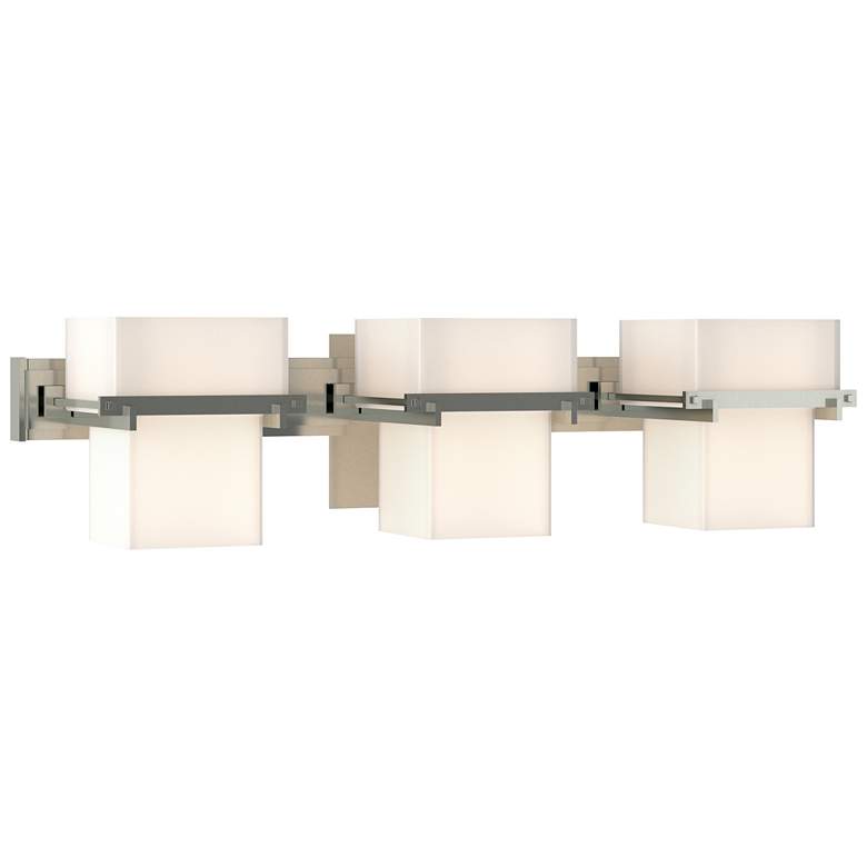Image 1 Kakomi 6 inch High 3 Light Sterling Sconce With Opal Glass Shade