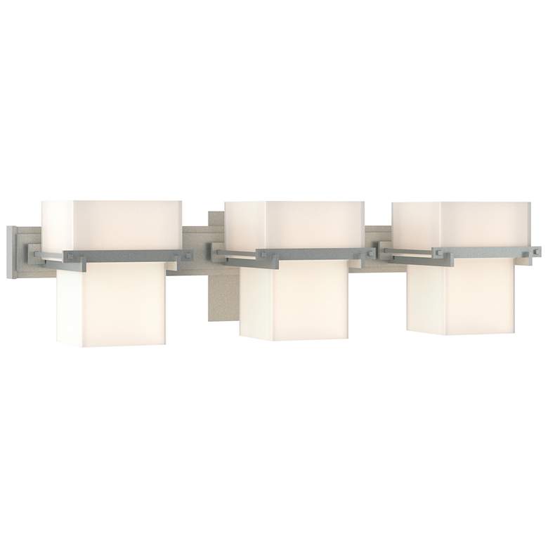 Image 1 Kakomi 6" High 3 Light Vintage Platinum Sconce With Opal Glass Shade