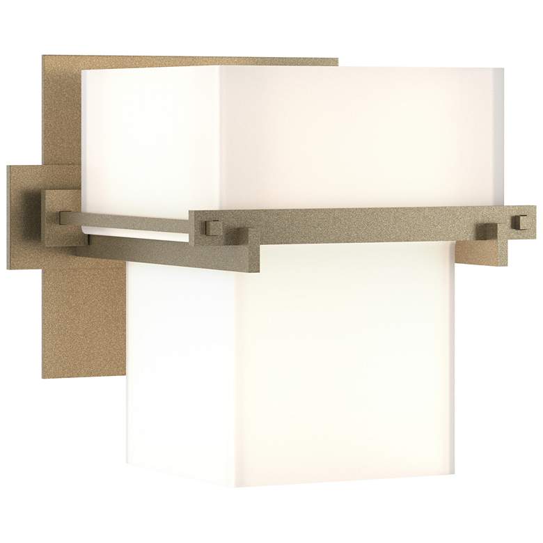 Image 1 Kakomi 6" High Tall Soft Gold Sconce With Opal Glass Shade
