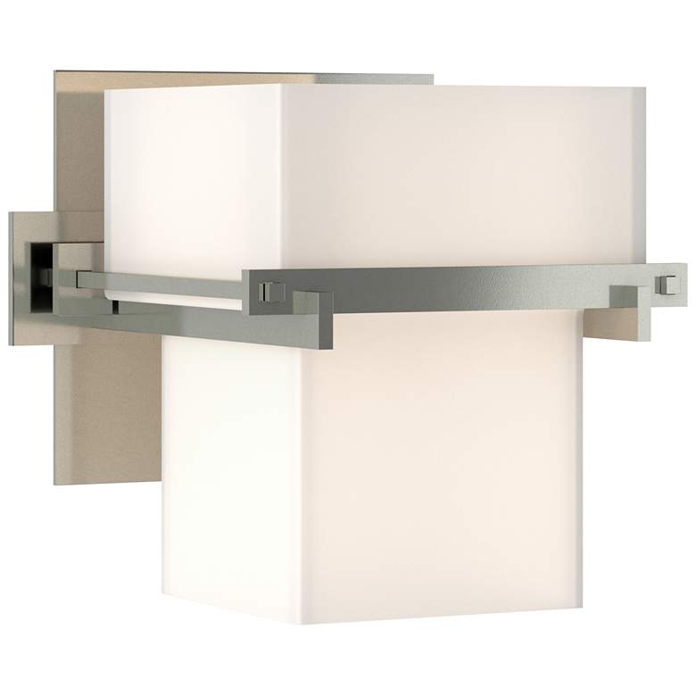 Image 1 Kakomi 6" High Tall Sterling Sconce With Opal Glass Shade