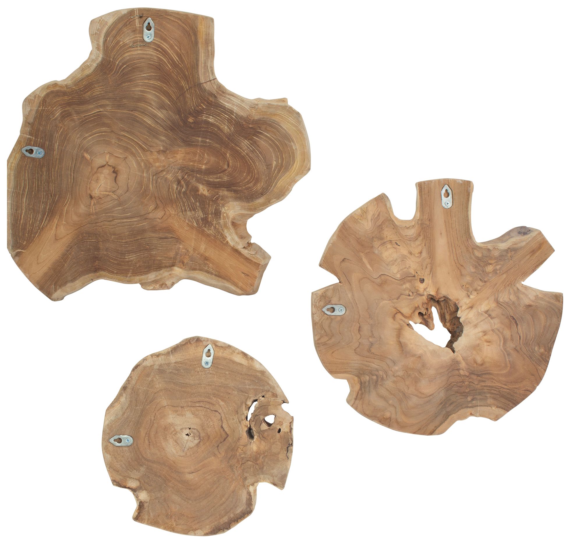 Image 4 Kalani 3-Piece Bleached Wood Indoor-Outdoor Wall Decor Set more views