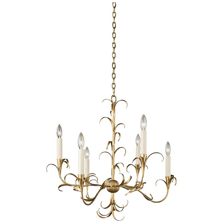 Image 2 Kalco Ainsley 26" Wide Oxidized Gold Leaf 6-Light Chandelier