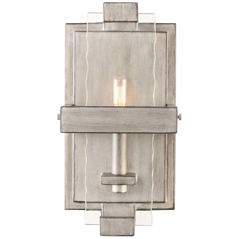 Image 1 Kalco Astoria 13 inch High Moon Silver Industrial Wall Sconce