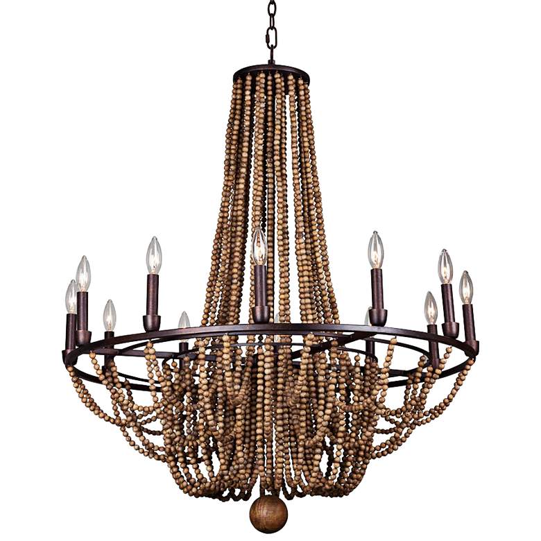 Image 1 Kalco Beechwood 34" Wide Royal Mahogany 12-Light Chandelier