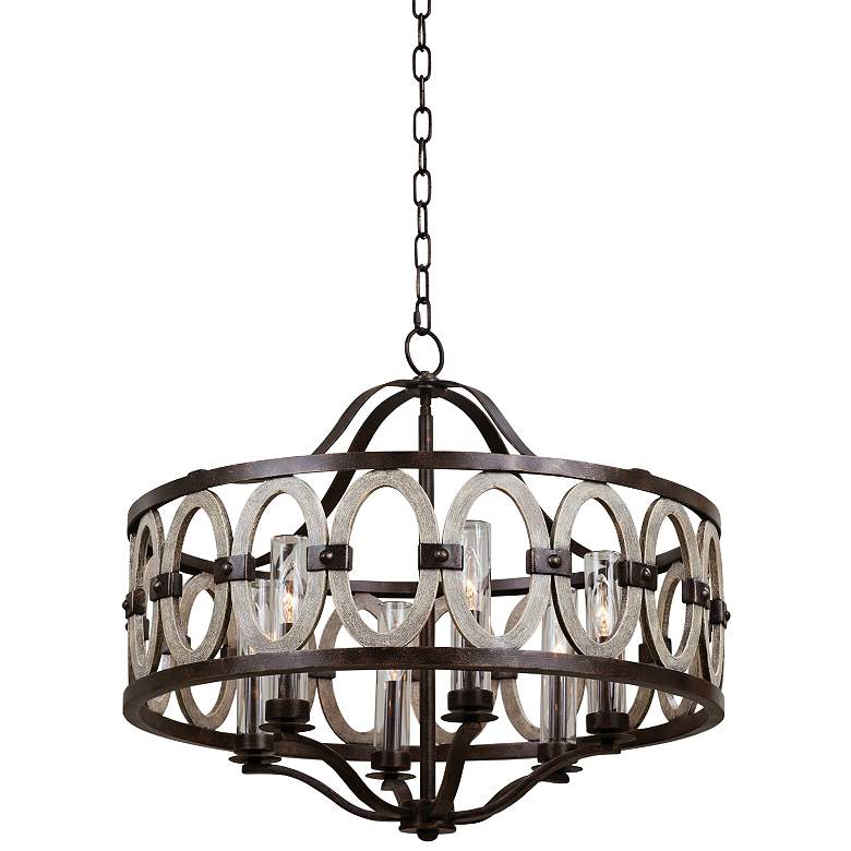 Image 1 Kalco Belmont 25" High Florence Gold Outdoor Hanging Light