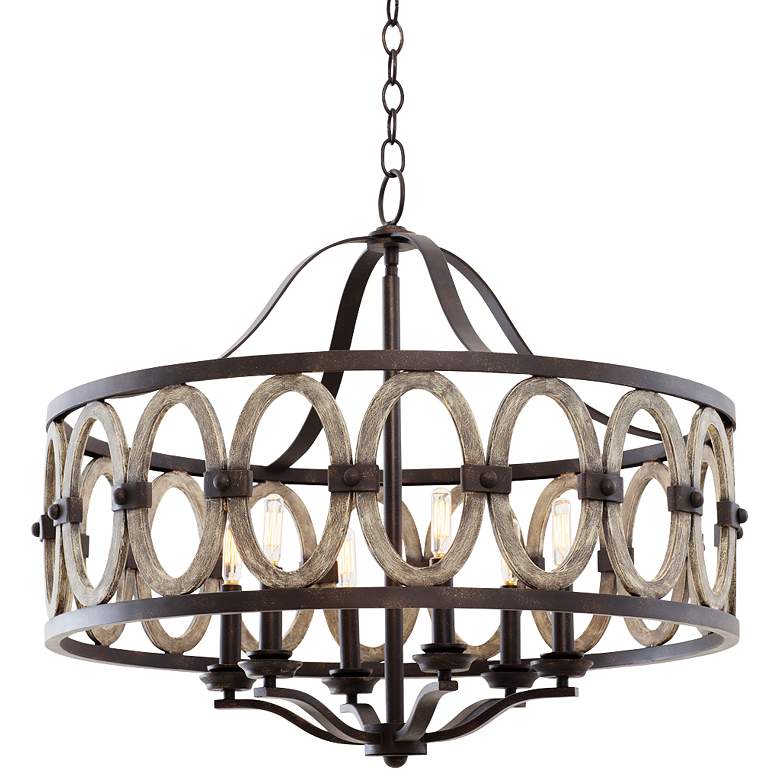 Image 2 Kalco Belmont Florence 28 1/2" Wide Wrought Iron Gold Chandelier