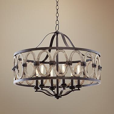 Kalco Belmont Florence 28 1/2" Wide Wrought Iron Gold Chandelier