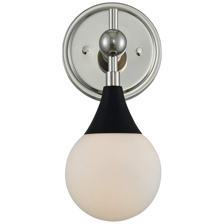 Image 1 Kalco Bogart 12"H Matte Black and Polished Nickel Sconce
