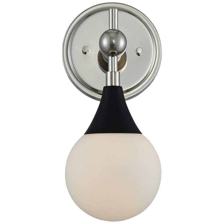 Image 1 Kalco Bogart 12 inchH Matte Black and Polished Nickel Sconce