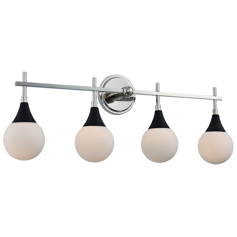 Image 1 Kalco Bogart 31" Wide Black and Polished Nickel 4-Light Bath Light