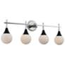 Kalco Bogart 31" Wide Black and Polished Nickel 4-Light Bath Light