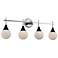 Kalco Bogart 31" Wide Black and Polished Nickel 4-Light Bath Light