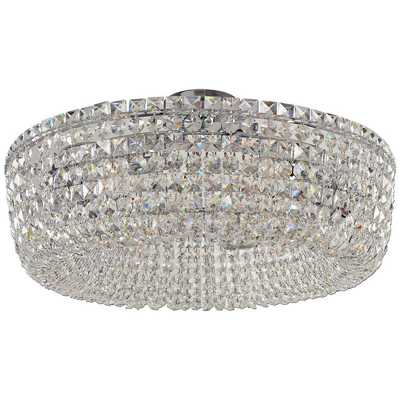 Image 2 Kalco Cessano 24" Wide 6-Light Polished Chrome and Glass Ceiling Light
