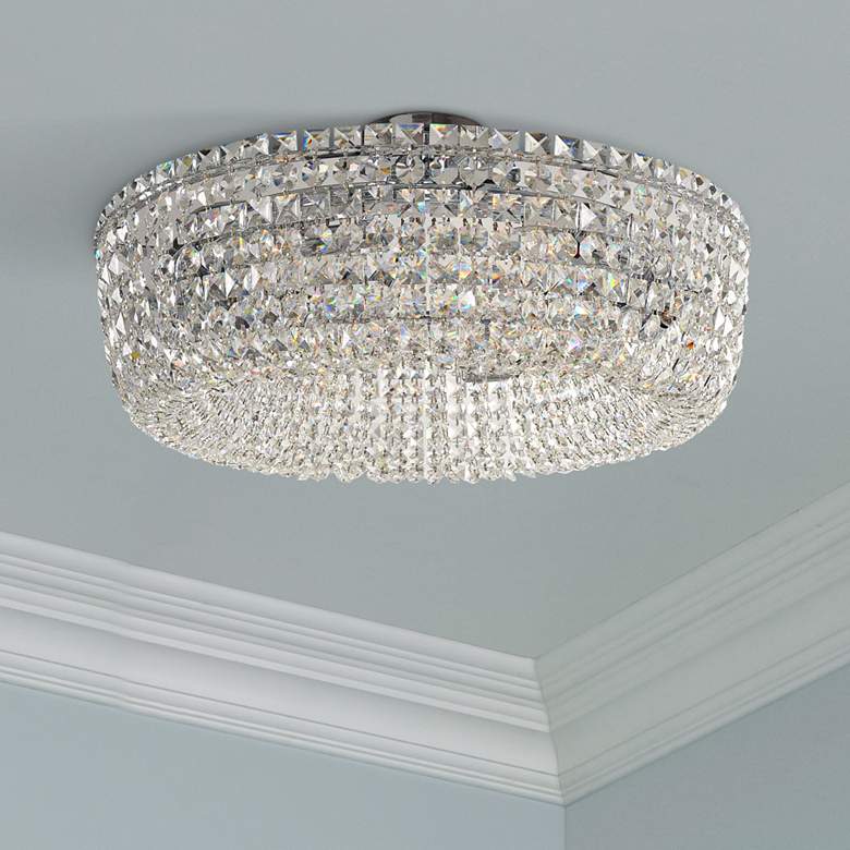 Image 1 Kalco Cessano 24" Wide 6-Light Polished Chrome and Glass Ceiling Light