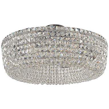 Kalco Cessano 24" Wide 6-Light Polished Chrome and Glass Ceiling Light