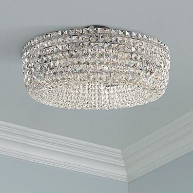 Kalco Cessano 24" Wide 6-Light Polished Chrome and Glass Ceiling Light