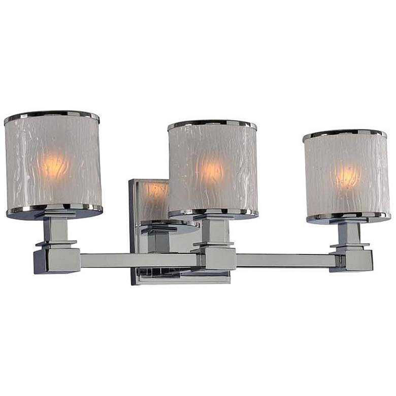 Image 1 Kalco Destin 19" Wide Chrome and Frosted Glass 3-Light Bath Light