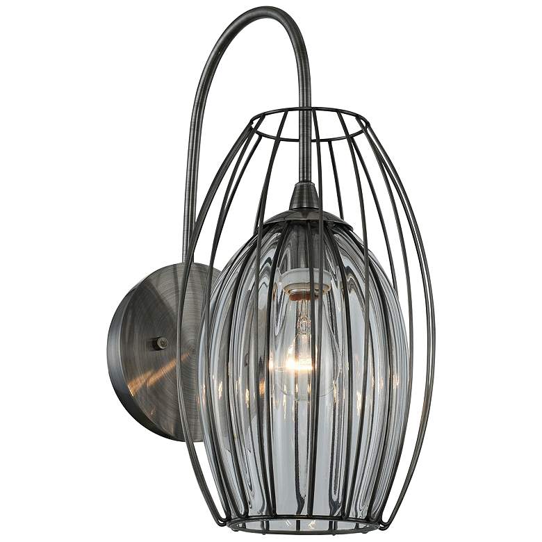 Image 1 Kalco Emilia 8" Wide Chemical Stainless Steel Wall Sconce