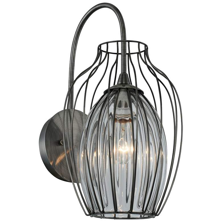 Image 1 Kalco Emilia 9" Wide Chemical Stainless Steel Wall Sconce