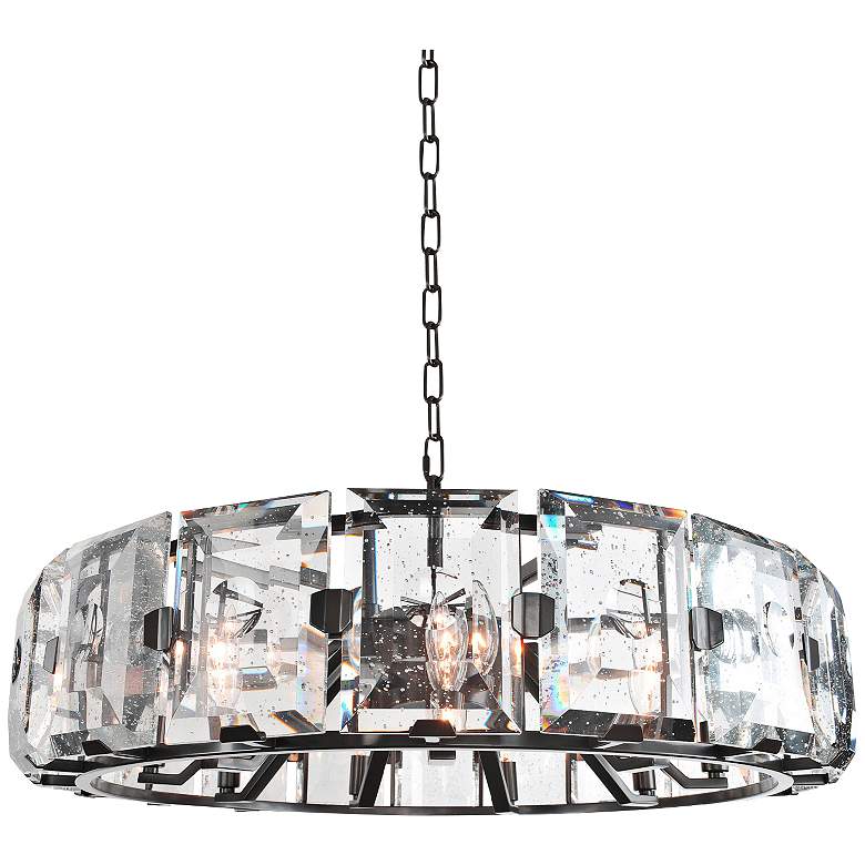 Image 2 Kalco Giada 30" Wide Dark Bronze Round Bubble Crystal Pendant Light