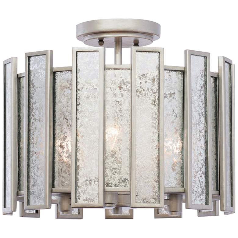 Image 2 Kalco Palisade 15" Wide Tarnished Silver Ceiling Light